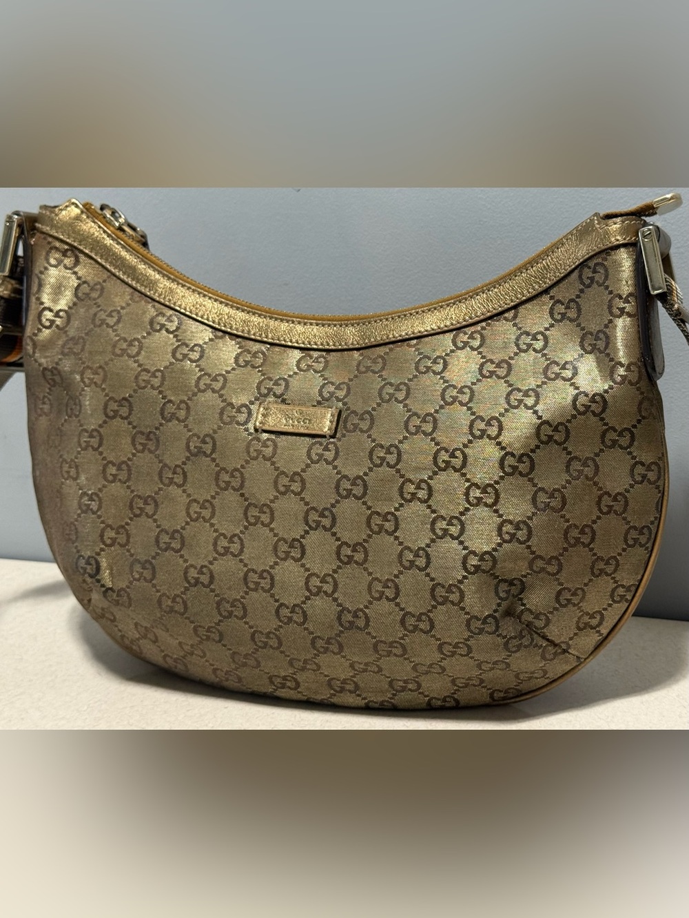 Gucci Vintage GG Hobo Crossbody Bag Canvas - Picture 3 of 16